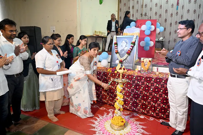 Lamp-lighting ceremony at Sahyadri College of Nursing, Dharashiv